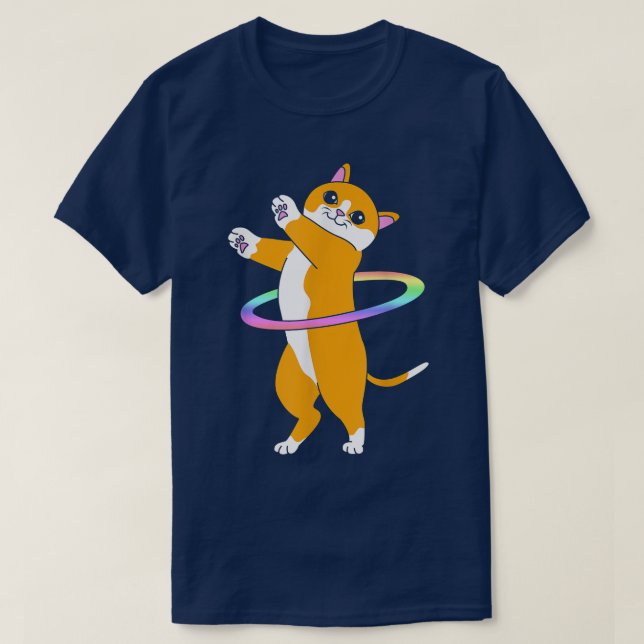 Cute Dancer Hula Hooper Cat Hula Ring T-Shirt (Design framsida)