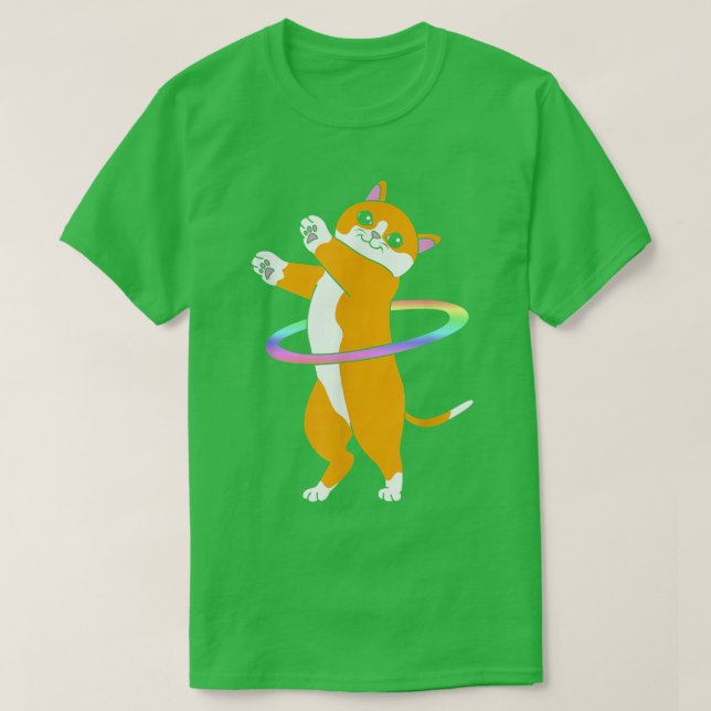 Cute Dancer Hula Hooper Cat Hula Ring T-Shirt (Design framsida)