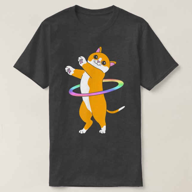 Cute Dancer Hula Hooper Cat Hula Ring T-Shirt (Design framsida)