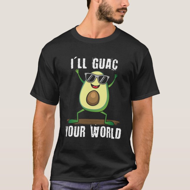 Cute dancing avocado  guac your world  vegan t shirt (Framsida)