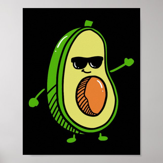 Cute Dancing Avocado - Guacamole Avocado Graphics Poster (Framsidan)