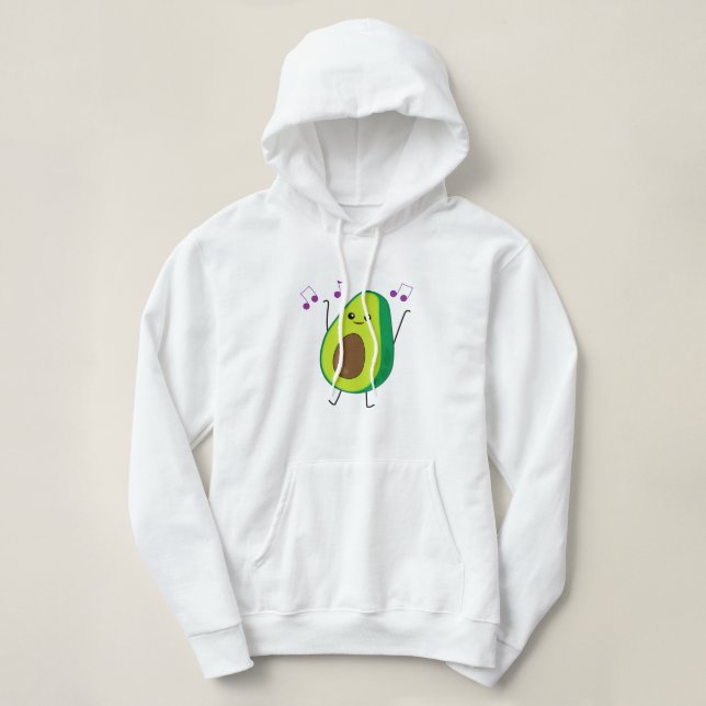 Cute Dancing Avocado Women Hoodie Sweatshirt T Shirt (Design framsida)