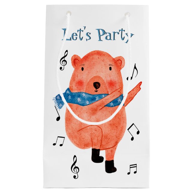 Cute Dancing Bear Låt oss Party Gift Bag (Framsidan)