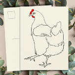 Cute Dancing Chicken Funny Line Teckning Animal Ar Vykort<br><div class="desc">Quirky-dansande kycklingsvart linje teckning med rött detaljer. En snyggt minimalistisk konstdesign för älskare i ditt liv. Den här vykortsdesignen är helt anpassade, du kan ändra bakgrunden till färg, lägga till en slogan eller en vän till namn för att skapa ett riktigt personlig-vykort som du inte hittar på gatan. Den här...</div>