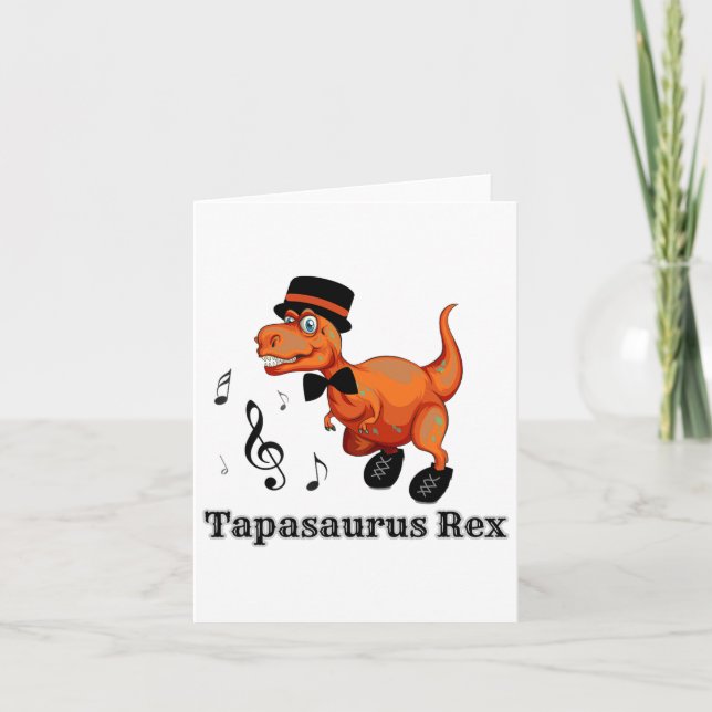 Cute Dancing Dinosaur Tap Dance Gift - Tapasaurus Kort (Framsida)