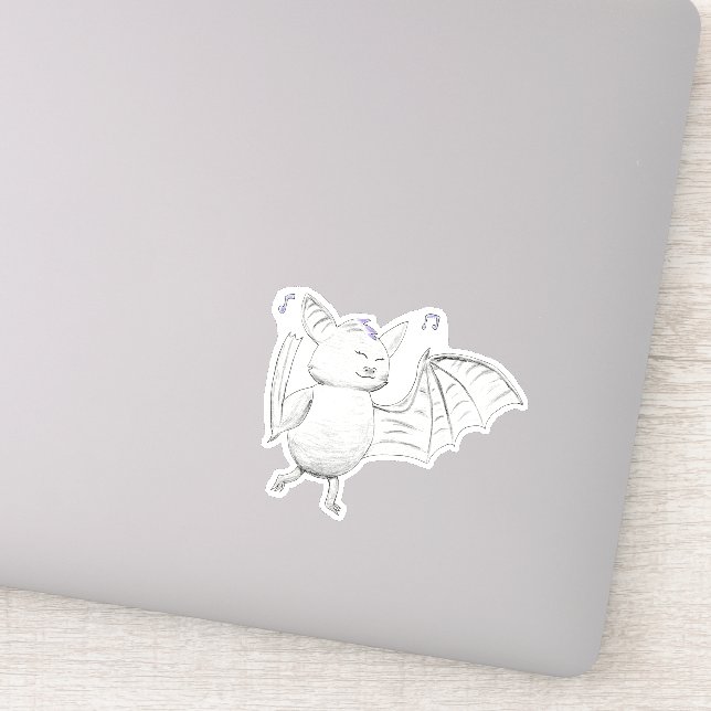 Cute Dancing Fladdermus Sticker Klistermärken (Detalj)