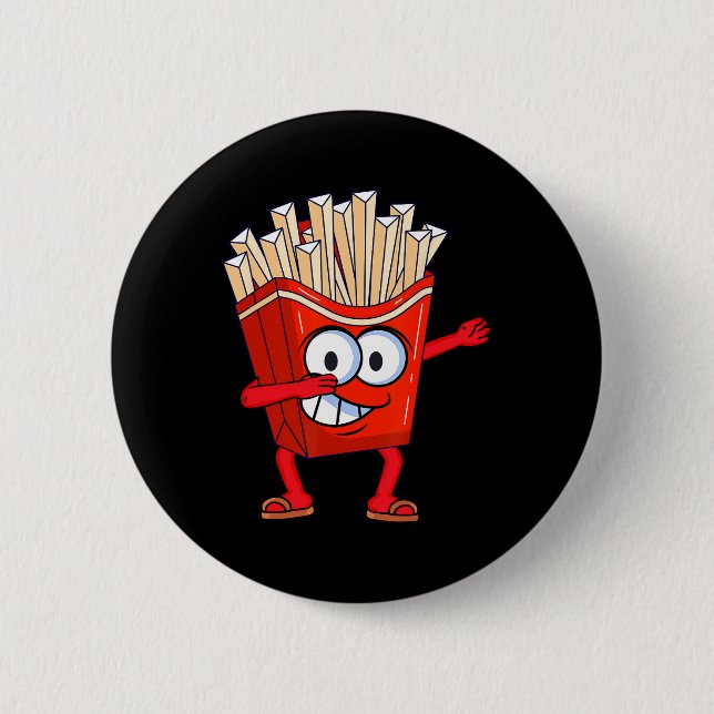 Cute Dancing Fransk Fries Funny Dabbing Fransk Fri Knapp (Framsida)