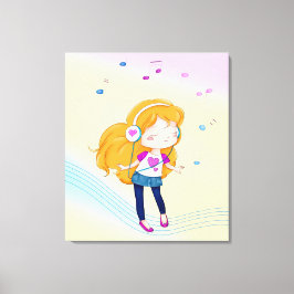 Cute Dancing Girl Canvastryck