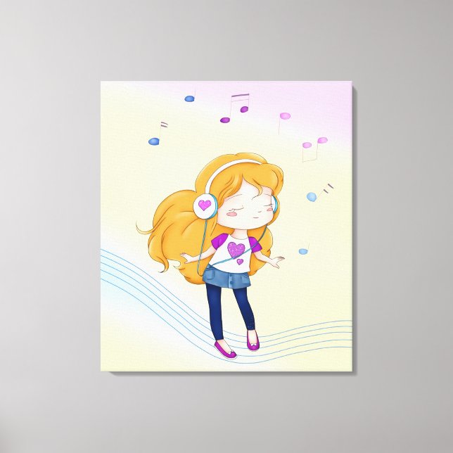 Cute Dancing Girl Canvastryck (Framsida)