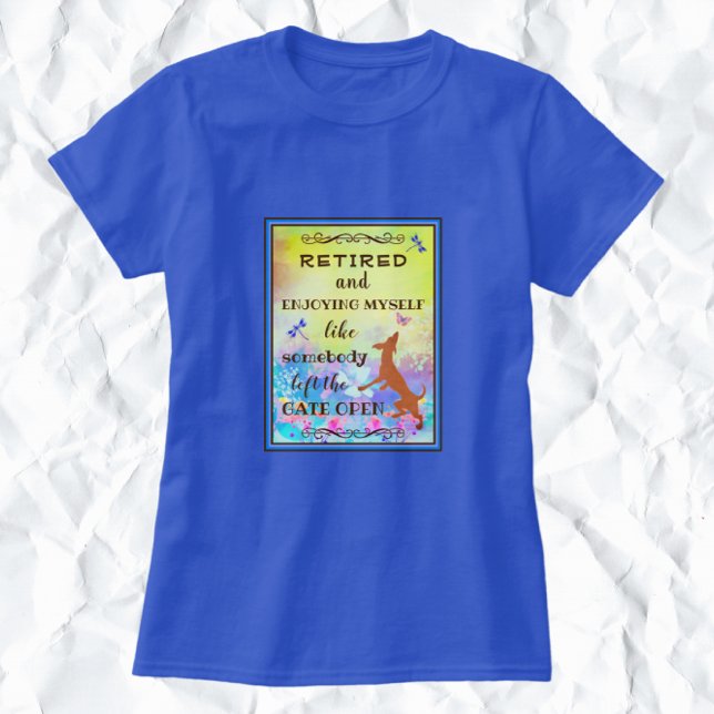 Cute Dancing Hund Enjoying Pension Watercolor T Shirt (Skapare uppladdad)