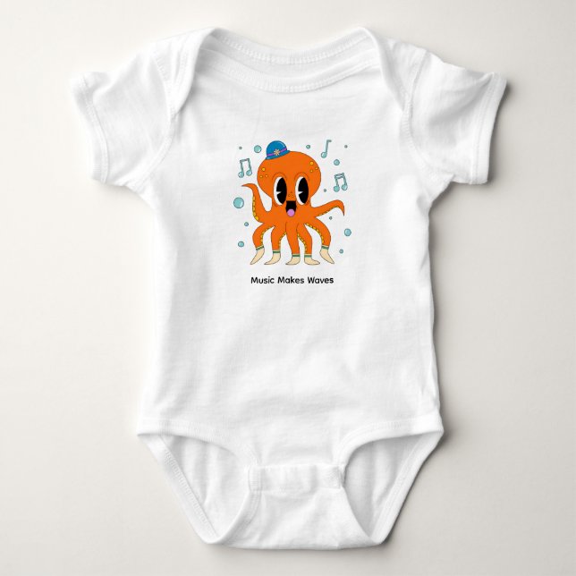 Cute Dancing Octopus with Hat T Shirt (Framsida)