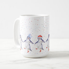 Cute Dancing Penguins jul Kaffemugg