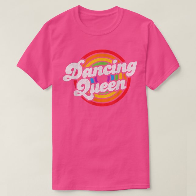 Cute Dancing Queen Roller Disco Outfit 70s Costume T Shirt (Design framsida)