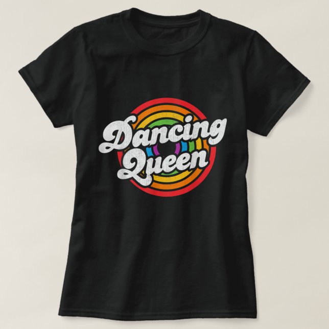 Cute Dancing Queen Roller Disco Outfit 70s Costume T Shirt (Design framsida)
