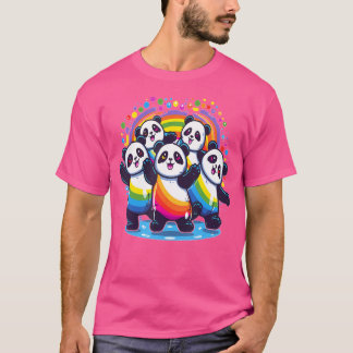 Cute Dancing Rainbow Pandas Edm Festival T Shirt