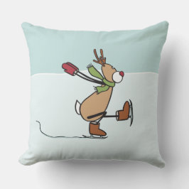 Cute Dancing Reindeer Dekorativ kudde
