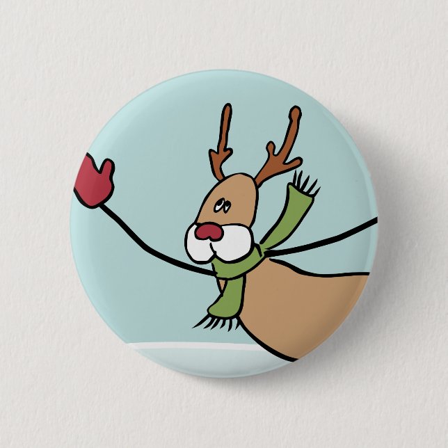 Cute Dancing Reindeer - jul Knapp (Framsida)
