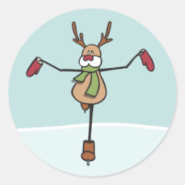 Cute Dancing Reindeer - jul Runt Klistermärke