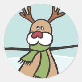 Cute Dancing Reindeer - jul Runt Klistermärke