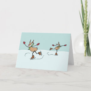 Cute Dancing Reindeer - julkort - Helgdag Helgkort