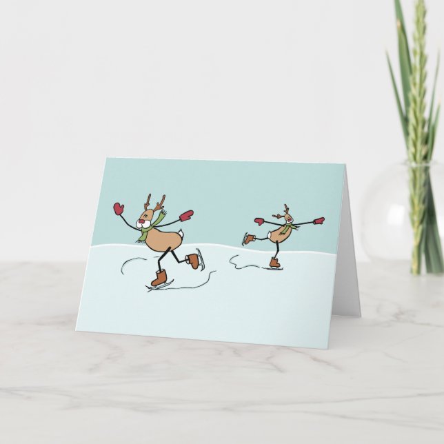Cute Dancing Reindeer - julkort - Helgdag Helgkort (Framsida)