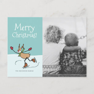 Cute Dancing Reindeer - vykort för julgranar - Hel