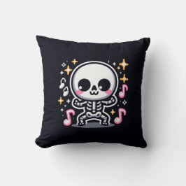 Cute Dancing Skeleton Halloween Kawaii Spooky Kudde