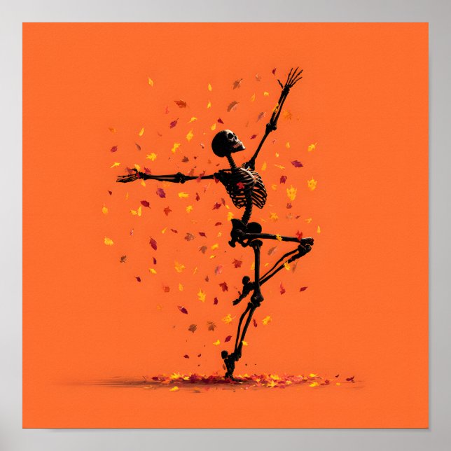 Cute Dancing Skeleton Poster (Framsidan)