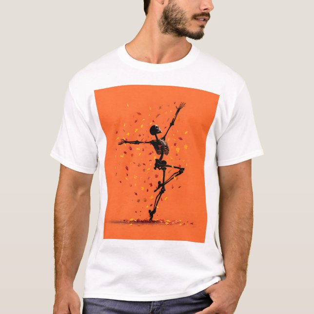 Cute Dancing Skeleton T Shirt (Framsida)