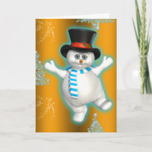 Cute Dancing Snögubbe Guld jul