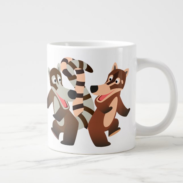 Cute Dancing Tecknad Coatimundis Jumbo Mugg (Höger)