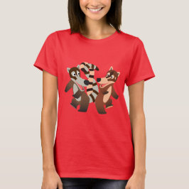 Cute Dancing Tecknad Coatimundis Women T-Shirt