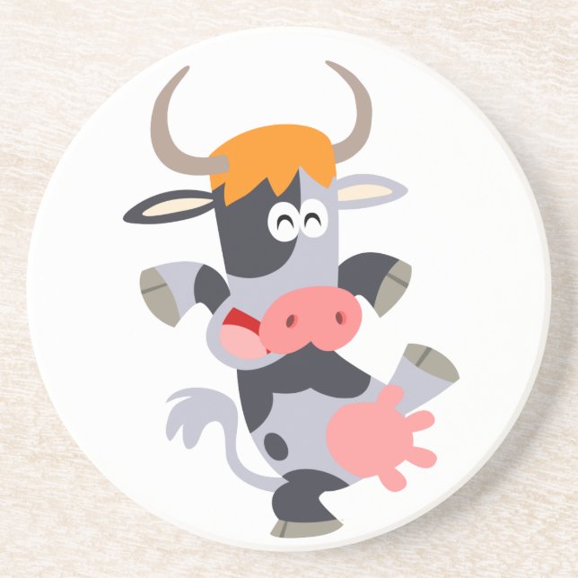Cute Dancing Tecknad Cow Underlägg (Framsidan)