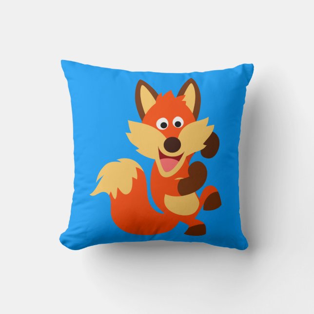 Cute Dancing Tecknad Fox Dekorativ kudde (Framsida)