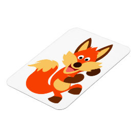 Cute Dancing Tecknad Fox Flexible Magnet