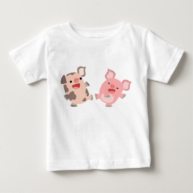 Cute Dancing Tecknad Grisar Baby T-Shirt (Framsida)