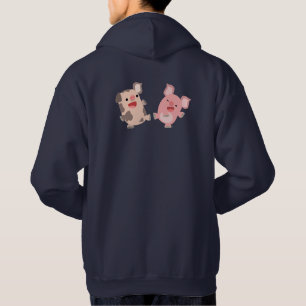 Cute Dancing Tecknad Grisar Hoodie