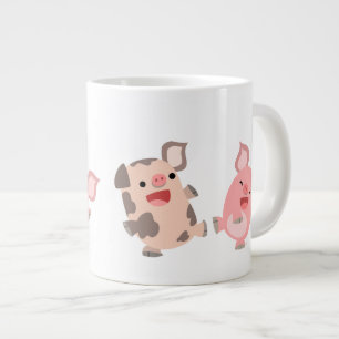 Cute Dancing Tecknad Grisar Jumbo Mugg