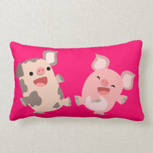Cute Dancing Tecknad Grisar Pillow Lumbarkudde