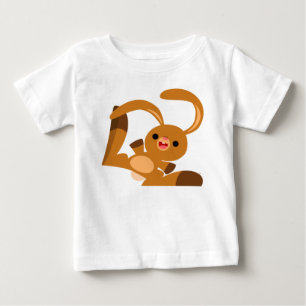 Cute Dancing Tecknad Rabbit Baby T-Shirt