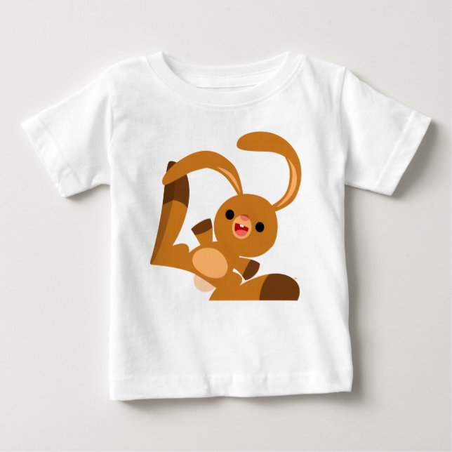 Cute Dancing Tecknad Rabbit Baby T-Shirt (Framsida)
