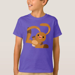 Cute Dancing Tecknad Rabbit Children T-Shirt