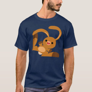 Cute Dancing Tecknad Rabbit T-Shirt