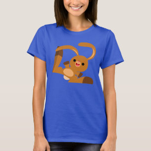 Cute Dancing Tecknad Rabbit Women T-Shirt