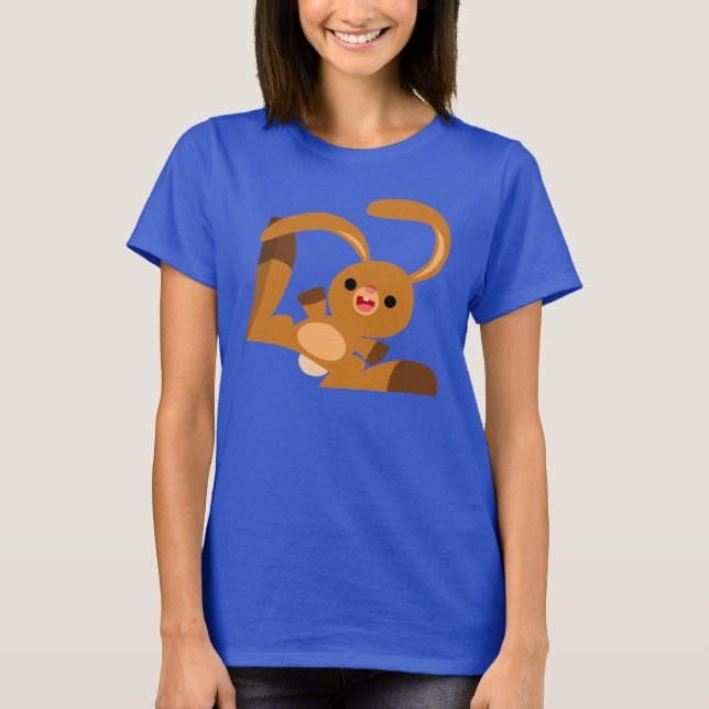 Cute Dancing Tecknad Rabbit Women T-Shirt (Framsida)