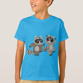 Cute Dancing Tecknad Raccoons Children T-Shirt