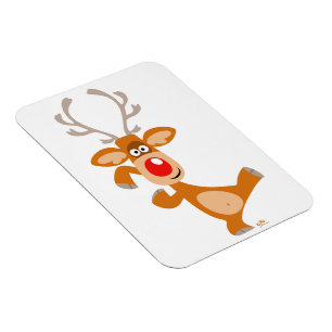 Cute Dancing Tecknad Reindeer Flexible Magnet