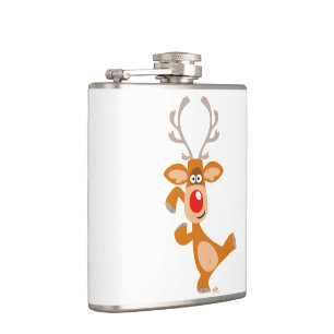 Cute Dancing Tecknad Reindeer Hip-kolv Fickplunta