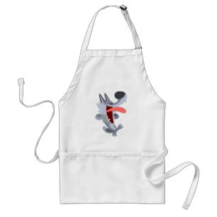Cute Dancing Tecknad Varg Apron Förkläde