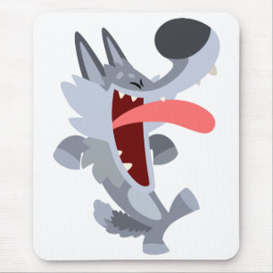 Cute Dancing Tecknad Varg Mousepad Musmatta